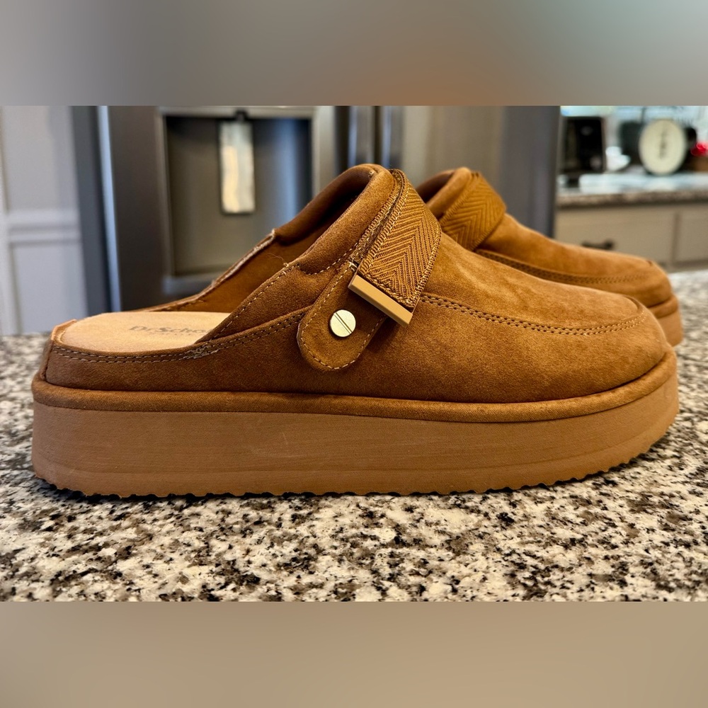 Dr. Scholl's Brown Suede Mules